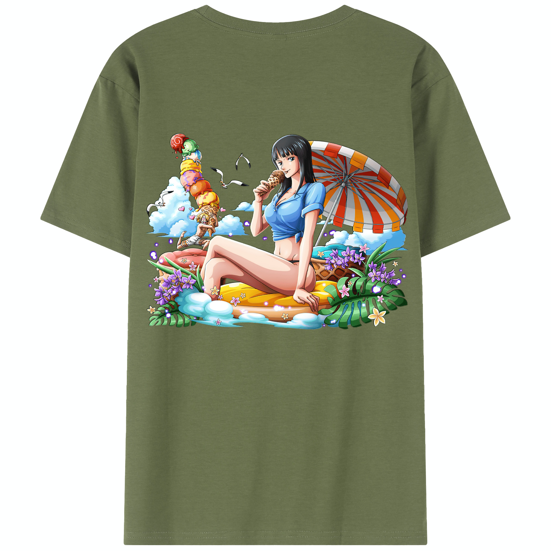 （画像用） ワンピース ニコ・ロビン ONE PIECE Nico Robin 綿100％半袖Tシャツ（背面プリント）